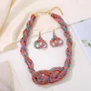 Necklace Earrings Set Europe And America Bohemia Women's Jewelry Accessories Multi Colors Handmade Beads Choker Drop
