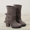 Boots Roman Stil Ayak Bileği Kadınlar için yuvarlak ayak parmağı Fermuar Sıcak Velvet Bant Dekorasyon Ayakkabı Kış