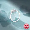 Cluster Ringen AIDE 925 Sterling Zilver Hartvorm Kleur Leuke Belofte Ring Voor Vrouwen Meisje Party Gift Vinger Bruid Bruiloft Sieraden