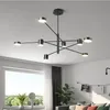 Kronleuchter Moderne Mode Schwarz Gold Weiß Lange Led Decke Ausgesetzt Kronleuchter Licht Lampe Für Halle Küche Wohnzimmer Loft Bett2209