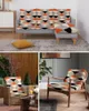 Chair Covers Orange Black Rhombus Triangle Geometry Seat Cushion Cover Sofa Protector Stretch Washable Removable Slipcovers