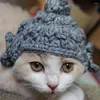Hundklädljus husdjur huvudbonad mjuk rolig handgjorda buddha hatt för katter söt cosplay med imitation garn kattdjur