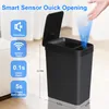 Waste Bins Bathroom Touchless Trash 12L Motion SensorActivated Can with Lid Automatic Kitchen for Office Living Room Bedroom 230926