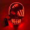 Máscaras de festa Halloween Luminous Scary Skull Máscara LED Light Up Horror Skeleton Máscara Carnaval Bar Party Props Neon Glowing Skull Máscara Trajes 230927