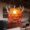 Lámparas colgantes American Retro Baloncesto Personalidad Creativa Restaurante Gimnasio Bar Dormitorio Tendencia Decoración Candelabros306Q