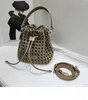 Evening Bags Women Woven Bag High Quality Lady Shoulder Drawstring Bucket Brand Designer Genuine Leather Handbag