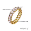 Wedding Rings Simple Trend Oval Shape Cubic Zirconia Finger Hip Hop Jewelry For Man Gifts 316l Stainless Steel Band 2023