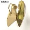 Robe chaussures Eilyken printemps bout pointu femmes pompes or argent mules stiletto talon haut sexy strip-teaseuse fête dames sandales 230927