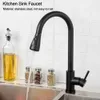 Kökskranar Black 2 Mode 304 Rostfritt stål Mixer Tap Water Dish Stream Sprayer Sink Faucet 230921