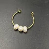 Pierścienie klastra Zhouyang Freshwater Pearls Lęk lęk dla kobiet regulowany pierścień fidget obrotowy koralik stres biżuteria KBR037