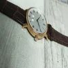 남자 여자 손목 시계 스테인레스 스틸 손목 시계를위한 클래식 시계 기계식 손 바람 움직임 시계 흰색 얼굴 가죽 스트랩 307c