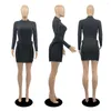 Casual Jurken BKLD 6 Kleuren Vrouwen Nachtclub Sexy Bodycon Strakke Mini Jurk 2023 Herfst Mode Effen Lange Mouwen Party korte