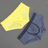 Underpants Men's Triangle Pants Double Layer Sexy Low Waisted Mesh Underwear Thin Antibacterial Fiber