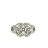 Ny ankomst trendig design 18 karat vita riktiga diamant juveler runda center förlovningsring semi montering för kvinnlig