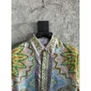 23SS Casablanca Hawaiian Shirt Mirror Cienka koszula w stylu nadrukiem swobodny luźne amerykańskie koszulę wakacyjną Casablanc