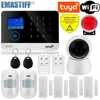 Alarm systems Wireless Tuya APP SIM GSM Home RFID Burglar Security LCD Touch Keyboard WIFI GSM Alarm System Sensor kit Russian Spanish Voice YQ230927