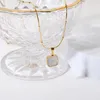 Простое модное ожерелье с квадратной ракушкой из нержавеющей стали для женщин и девочек, водонепроницаемое колье, ювелирные изделия