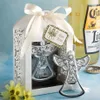 10 pçs / lote lembrança de casamento anjo abridor de garrafas festa pequeno presente com caixa para decorações de casamento acessórios219d