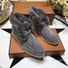 2023-Plush Winter Mens Women Fur Warm Casual Sneakers Leather Designer Open Walk Short Boots 35-45