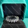 Anillo de diamantes de lujo Anillos de diseñador para mujer Joyería clásica de alta calidad Anillo de compromiso de plata esterlina Regalo de Navidad