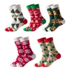 Men's Socks 5pcs/Lot Merry Christmas Men Women Year Middle Tube Thick Warm Couple Cute Cartoon Funny Decoration