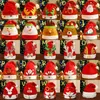 Red Christmas Hat Decorations Fabric الأطفال البالغين Santa Claus Tree Snowman Happy New New Merry Xmas Party Props Supplies Kids Hair Bonnet Gift Ornament Ornament