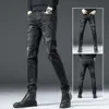 2023 frühling und Herbst Neue Mode Trend Elastische Schwarz Kleine Fuß Hosen männer Casual Dünne Bequeme Hochwertige Jeans 27-36