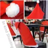 Kerst Stoelhoes Rode Niet-geweven Stoffen Kerstman Hoed Stoel Achterhoezen Voor Kerst Ornament Thuis Diner Kerst Banket Feest Festival Decor