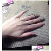 Кольца для дизайна ногтей с боковыми камнями Цветной кристалл со стразами Костяшка ногтя Хвостовое кольцо Корона Er Защитите ногти Подвески Drop Deliv Dh3Co