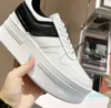 womens casual shoe fashion designer block sneakers thick bottom and increase high flat platform solid white women
