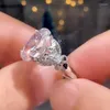 Bagues de cluster CAOSHI Magnifique fête des aristocrates pour femmes ovale en forme de cristal zircone cadeau d'anniversaire esthétique femme bijoux à la mode