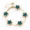 CDD Bracciale con diamanti Fritillaria Plum Blossom Nuovo braccialetto a doppia faccia multicolore con erba a quattro foglie Fonte popolare transfrontaliera amazzonica