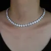 Chokers Iced out bling hiphop women jewelry 16" 18" round shaped 5A cubic zirconia cz cluster chain bridal wedding gift necklace 230927