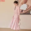 Two Piece Dress Spring Autumn High Quality Korean Female Formal Womens Office Ladies Work Wear Blazer Long Skirt 2-piece Sets without Belt 230927