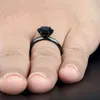 choucong Classic Round cut black Cz 10kt Black Gold Filled Wedding Ring Size 5-11 262v