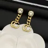 Women Designer Stud Earrings With Dustbag G Letter Pendant Luxury Smooth Surface Trendy Brass Engagement Hoop Wholesale