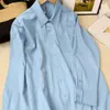 23SS Yeni Kadın Gömlek Loe Tasarımcı Bluz Sonbahar İşlemeli Saf Pamuklu İpek İnce Tahmetli Kumaş Uzun Kollu Gömlek Erkek Kadınlar Konforlu Günlük İş Giysileri