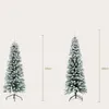 Juldekorationer 150/180 cm Artificial Pencil Tree With Metal Stand Green Xmas Pine Slim Flocked Snow Fir Home Office Party Decor