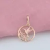 Pendant Necklaces FJ Women 585 Rose Gold Color Bird Leaf Drawing Chains