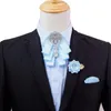 Bow Ties Men's Tie Brooch Set British Korean Business Banquet Dress Suit Shirt Collar Flowers Men Wedding Bow-tie Brooches 3 Pcs Sets