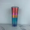 Tuimelaars 710 ml Diamant Stralende Godin Maïsrooster Bezaaid Cup Dubbelwandige Plastic Koffiemok Tumbler Met Stro En Deksel