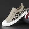 Klänningskor trendig hög topp canvas skor män mocassin designer vulkaniserade sneakers män gula dragkedja casual skor män andas loafer 230926