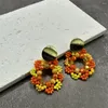 Dangle Earrings Handmade Colorful Beaded Flowers For Women Bohemia Seed Beads Drop Beach Jewelry Accessories