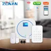 Alarm systems ZONAN G12 Security Alarm System Tuya Wifi Wireless Touch Keypad GSM RFID Card App Control Burglar Fire Alarm Smart Home Kits YQ230927