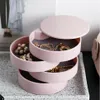 Storage Bottles & Jars Design Fashion Women Jewelry Box 4-Layer Rotatable Accessory Tray With Lid Birthday Gift For336f