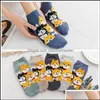 Peças de sapato Acessórios Mulheres Meias Snufkin Sock Figura Imprimir Little My Hippo Cute Engraçado Algodão Absorver Suor Respirável Conforto Cal Dhfex