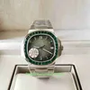 GR FACTORY MENS Titta superkvalitet 40,5 mm Nautilus 5711 Green Gem Diamond Watches 904l Steel Sapphire Cal.324SC Movement Mechanical Automatic Men's Wristwatches