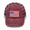 Ball Caps 4 Farben Distressed American Flag Star Ball Cap Denim Baseball Cap Frauen Jeans USA Flagge Hut x0927