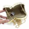 Sacs de soirée Gold Silver Fashion Embrayage Femmes Chaîne Sling Shell Party Mariage Bandoulière Pour Petit Sac À Main Mignon Embrayages 230926