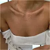 Cadenas Mujeres Color Oro Gargantilla Collares Cadena delgada en el cuello Minimalista Colgante Joyería 2021 Chocker Collar para niña Joyería Neckla Dhn5L